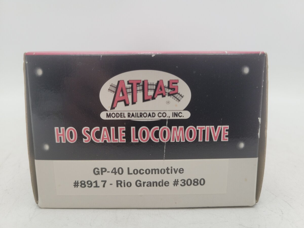Atlas 8917 HO Scale Rio Grande EMD GP40 Diesel Locomotive #3080 EX/Box