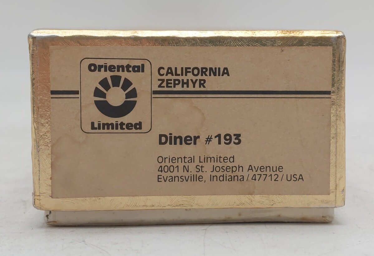 Oriental Limited HO BRASS California Zephyr Diner #193 - Unpainted EX/Box