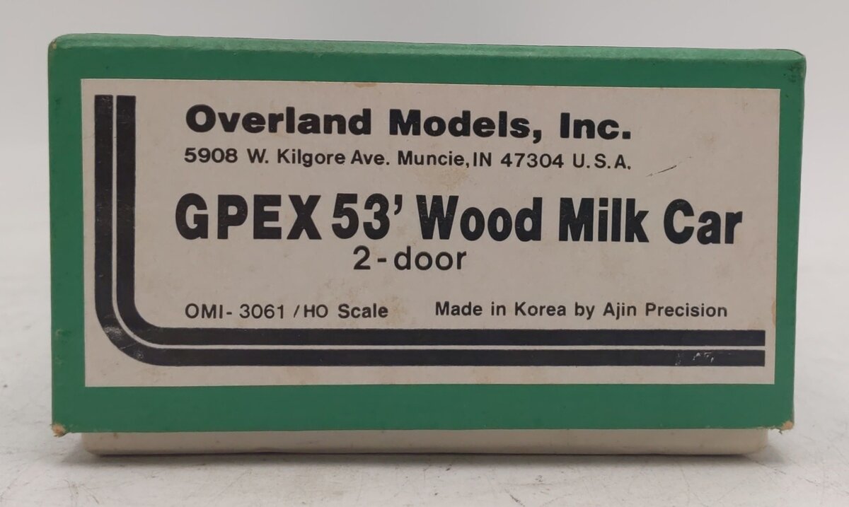 Overland OMI-3061 HO Scale BRASS GPEX 53' Wood Milk Car 2-Door EX/Box