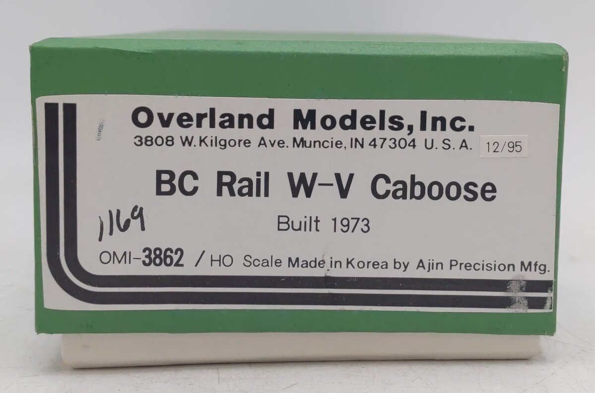 Overland OMI-3862 HO BRASS BC Rail Wide Vision Caboose - Unpainted EX/Box