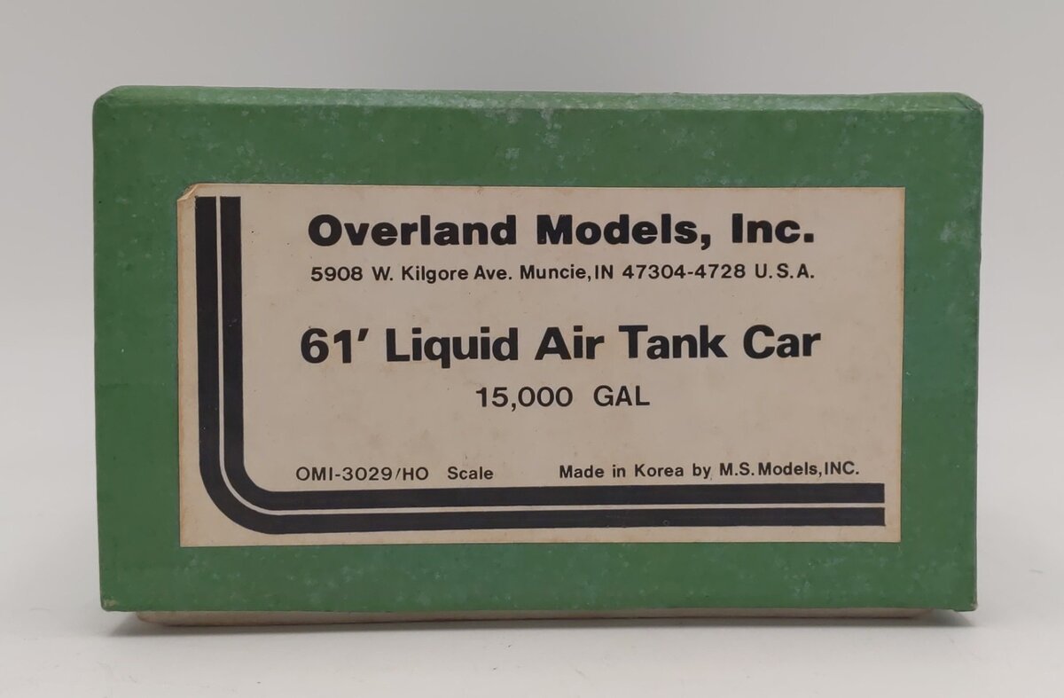 Overland 3029 HO BRASS 61' 15,000 Gallon Liquid Air Tank Car - Painted/Box