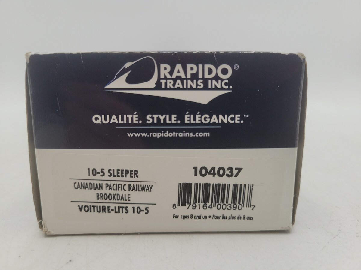 Rapido Trains 104037 HO Scale Canadian Pacific "Brookdale" 10-5 Sleeper EX/Box