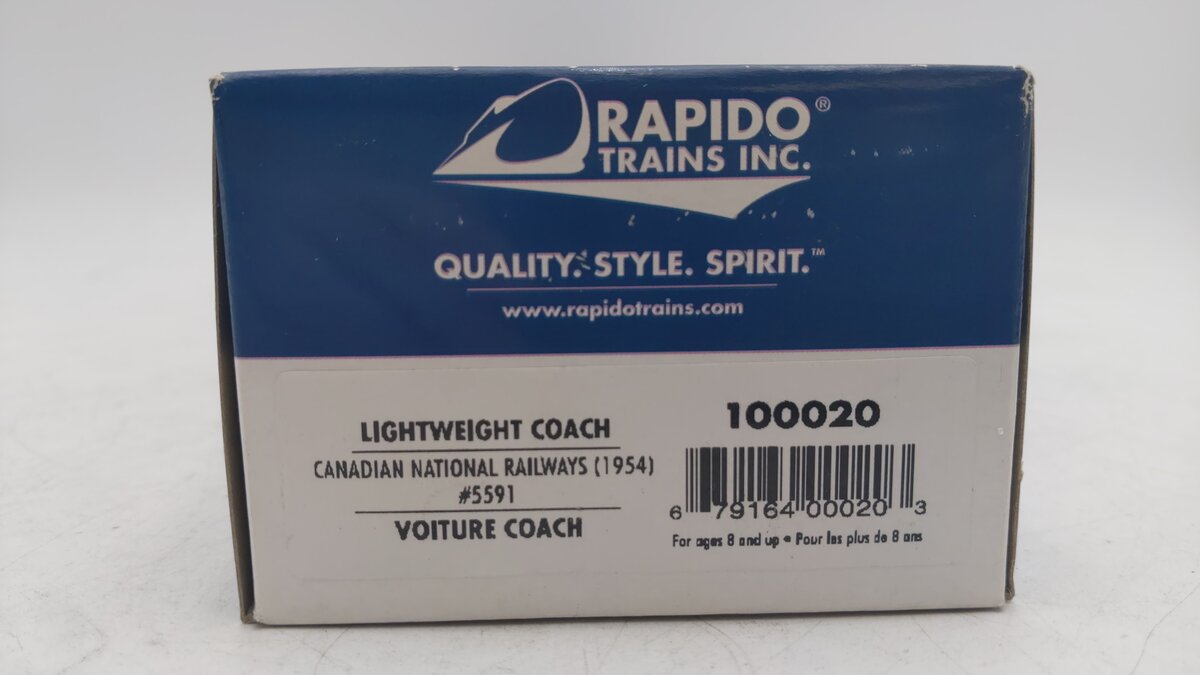 Rapido Trains 100020 HO Canadian National LW Coach Passenger Car #5591 EX/Box