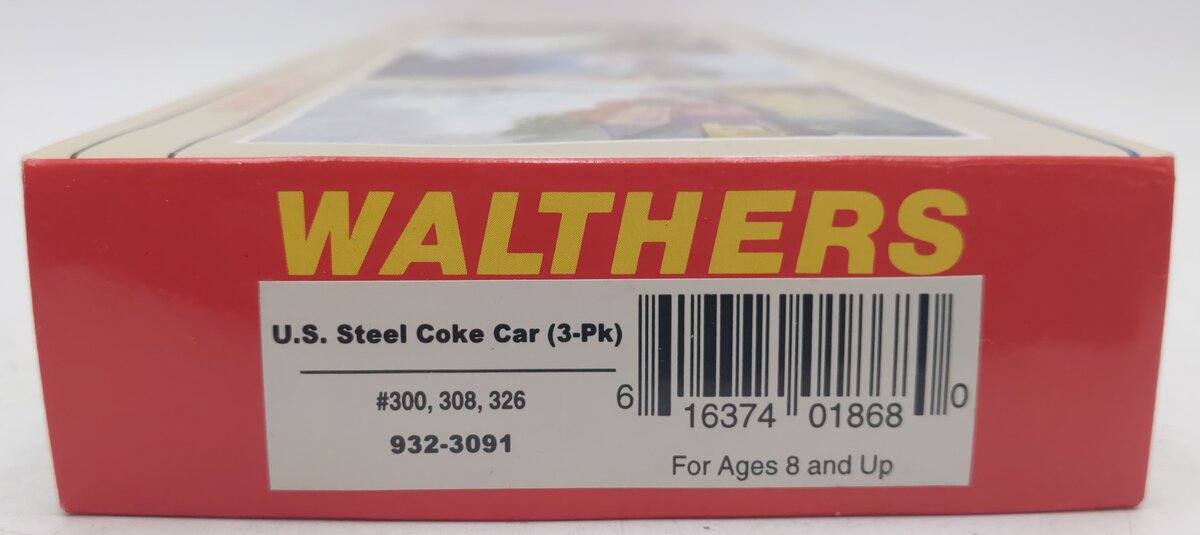 Walthers 932-3091 HO U.S. Steel Coke Car #300/#308/#326 Kit (Pack of 3) LN/Box