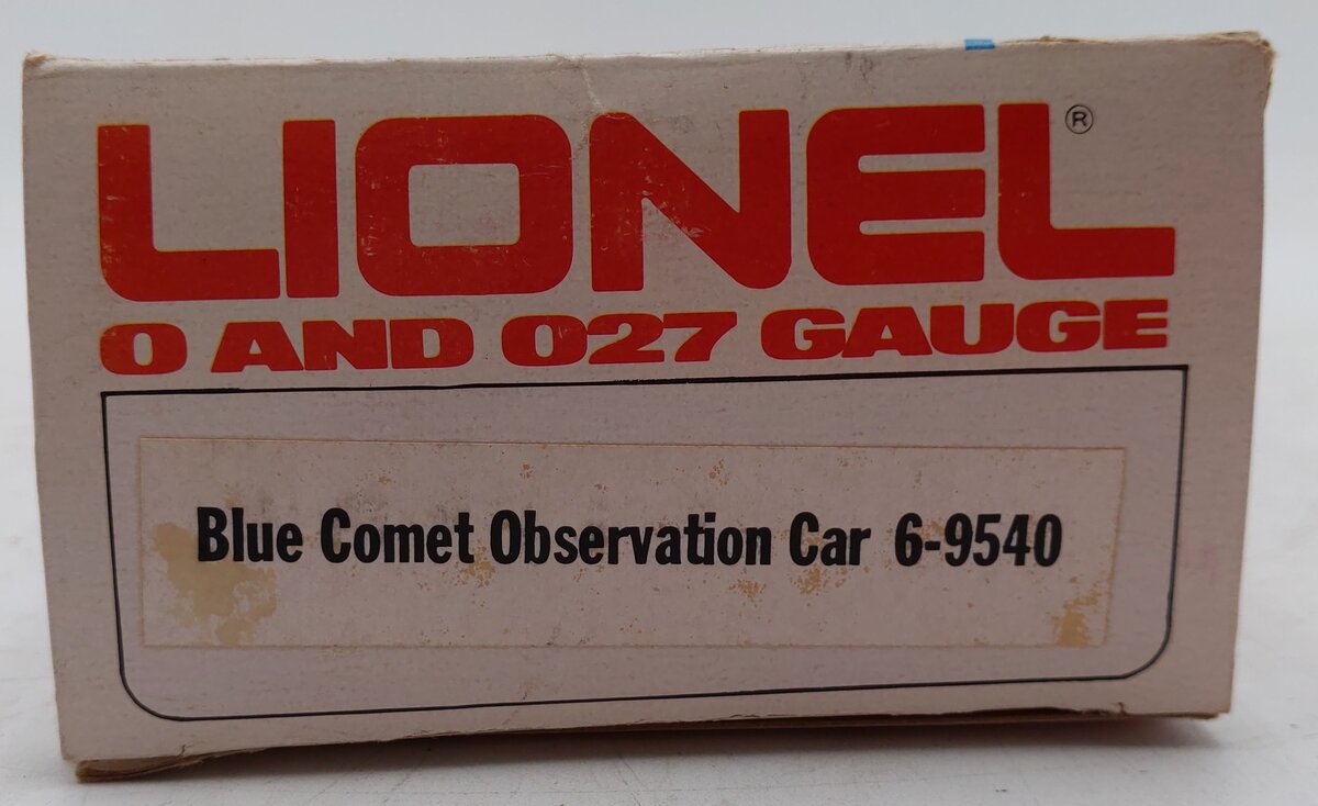 Lionel 6-9540 O Gauge Blue Comet "Tempel" Observation Car #9540 EX/Box