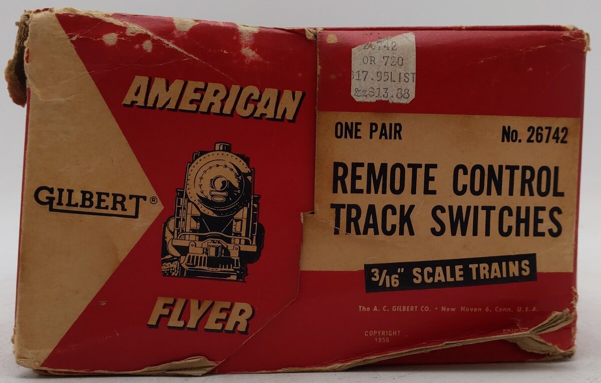 American Flyer 26742 Vintage S LH & RH Remote Switch Turnout Pair VG/Box