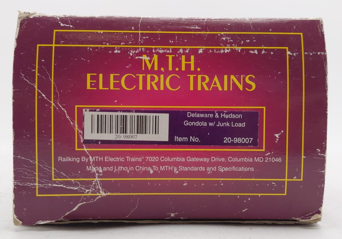 MTH 20-98007 O Gauge D&H Gondola w/Junk Load #15468 EX/Box