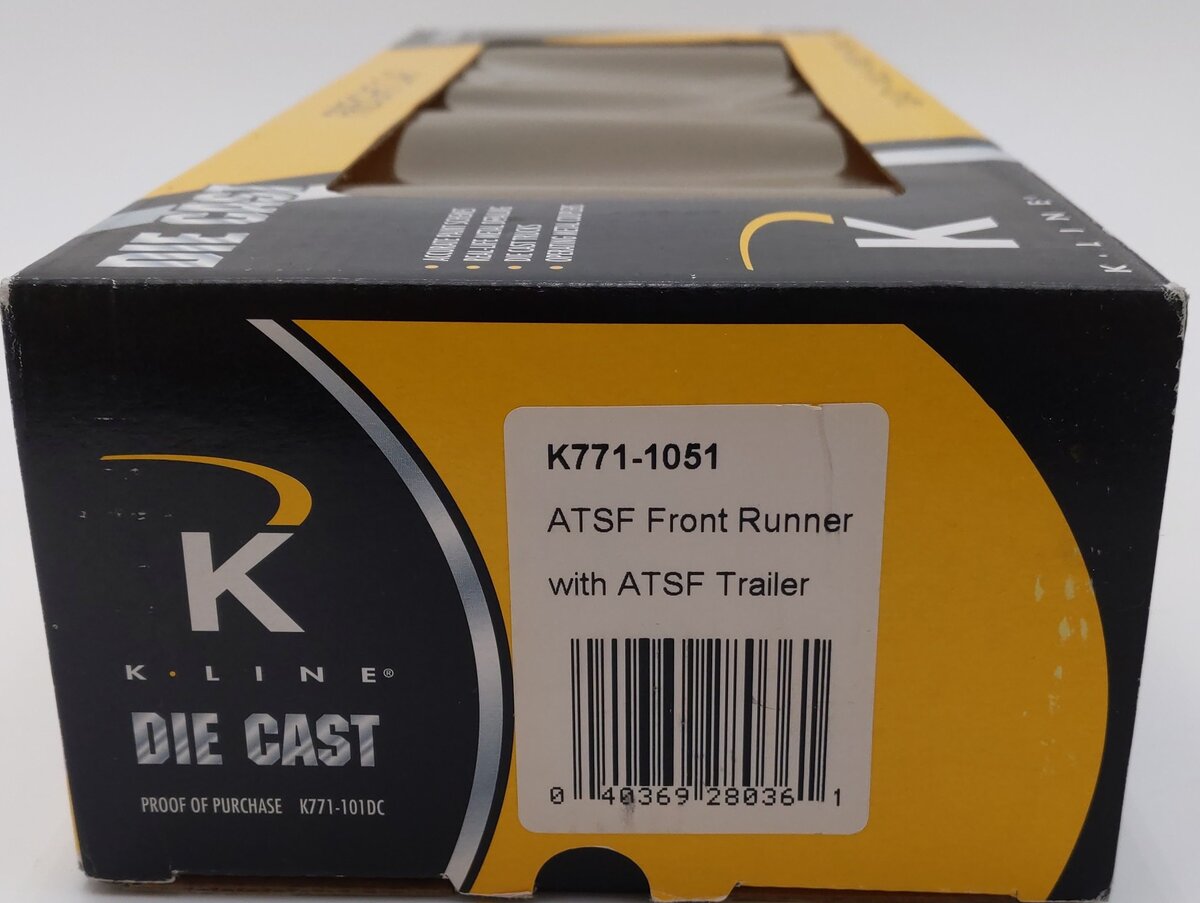 K-Line K771-1051 O ATSF Front Runner w/Trailer #345 EX/Box