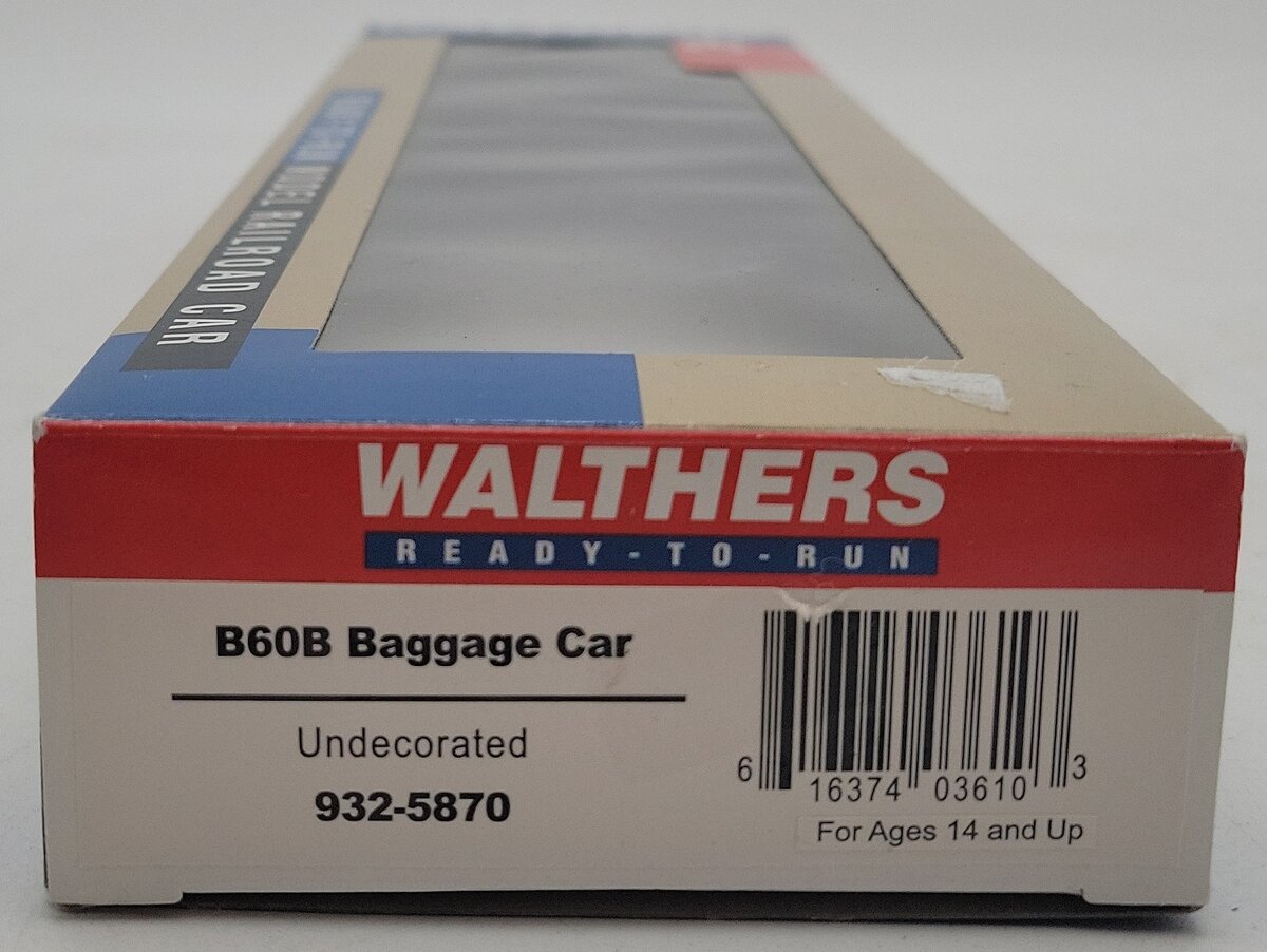 Walthers 932-5870 HO Scale Undecorated B60B Baggage Car NIB