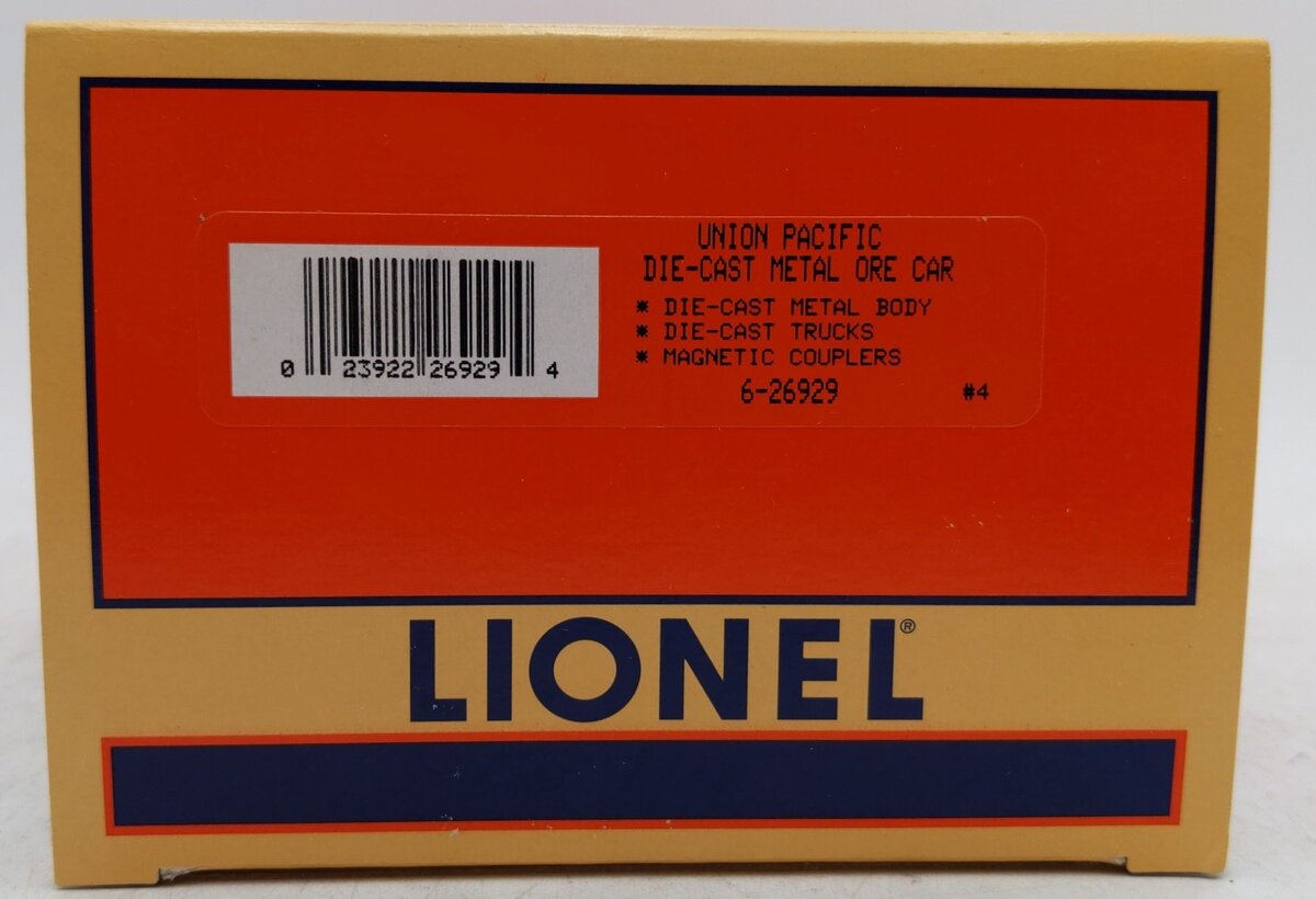 Lionel 6-26929 O Gauge Union Pacific Die-Cast Ore Car #64869 EX/Box