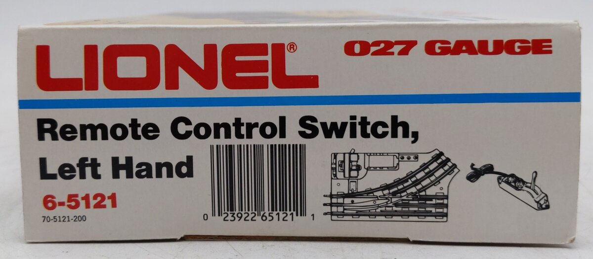 Lionel 6-5121 O O27 Left Hand Remote Control Switch Turnout EX/Box