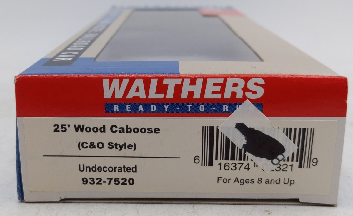 Walthers 932-7520 HO Undecorated Wood Caboose EX/Box