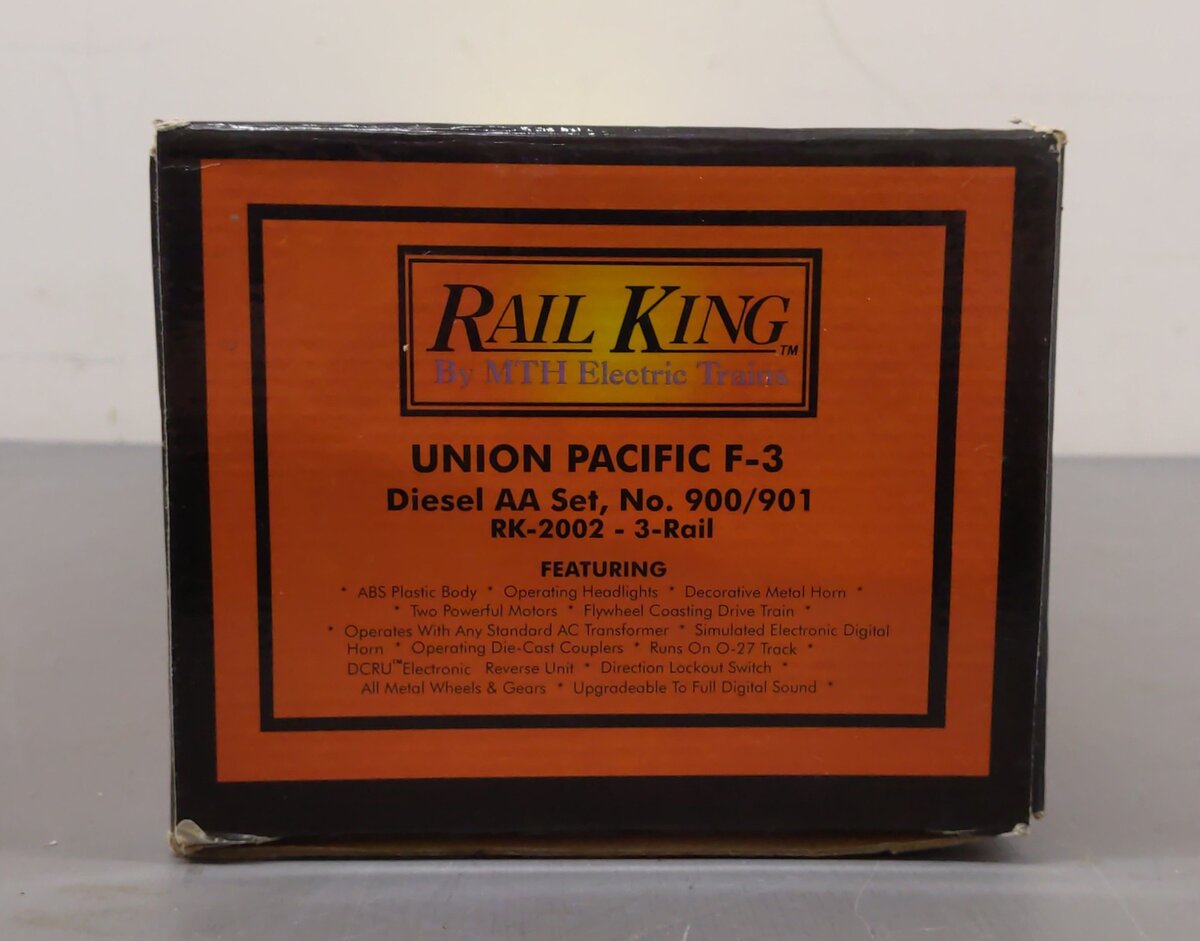 MTH 30-2002 O Union Pacific F-3 Diesel AA Set Engine w/Horn #900/901 EX/Box