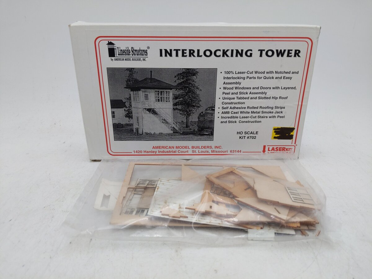 American Model Builders 702 HO Scale Laser Art Interlocking Tower Kit NIB