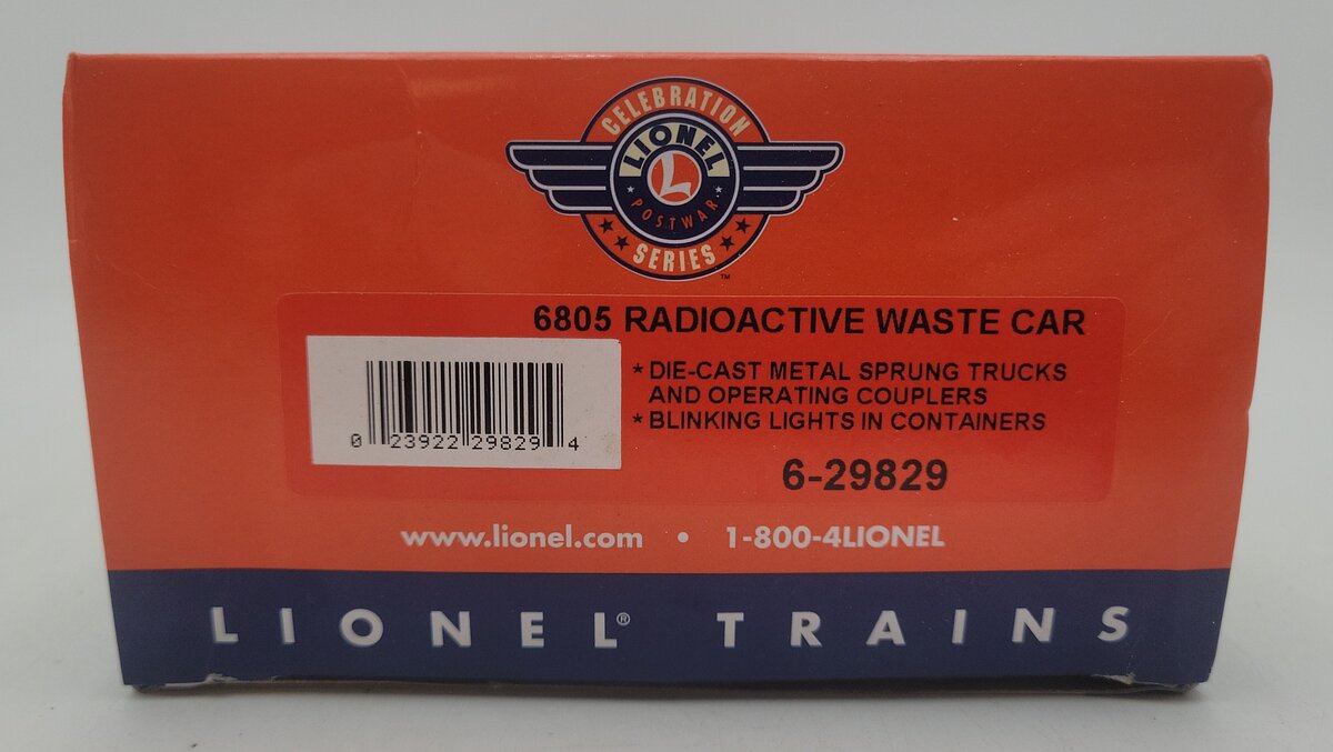 Lionel 6-29829 O Gauge Radioactive Waste Car #6805 LN/Box