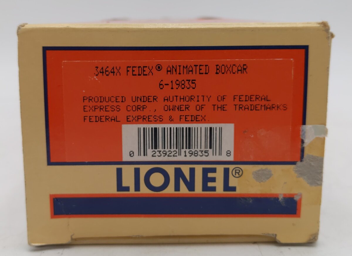 Lionel 6-19835 O Gauge FedEx Operating Boxcar #3464 VG/Box