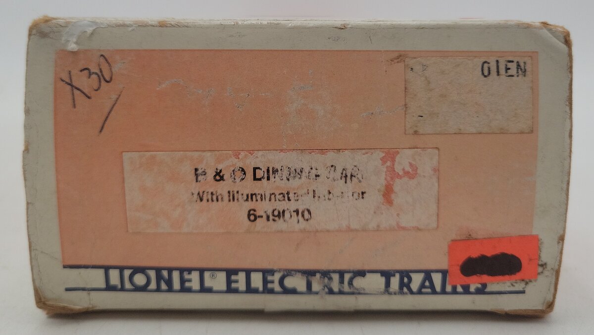 Lionel 6-19010 O Gauge Baltimore & Ohio Dining Car EX/Box