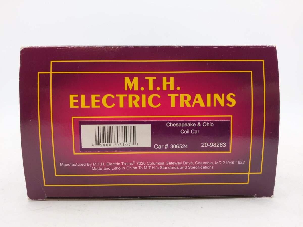 MTH 20-98263 O Gauge Chesapeake & Ohio Coil Car #306524 EX/Box