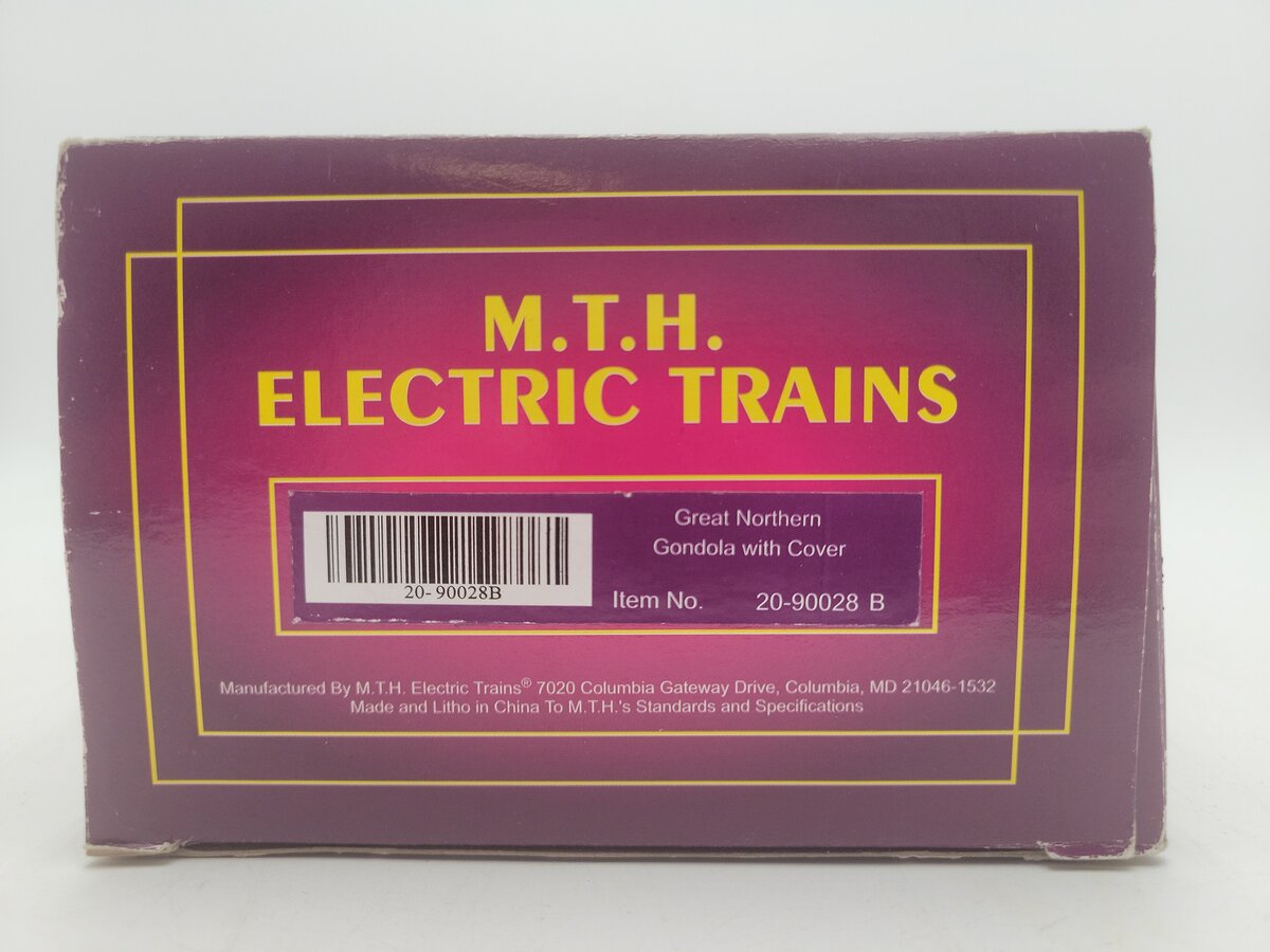 MTH 20-90028B O Great Northern Gondola w/ Cover #73818 EX/Box