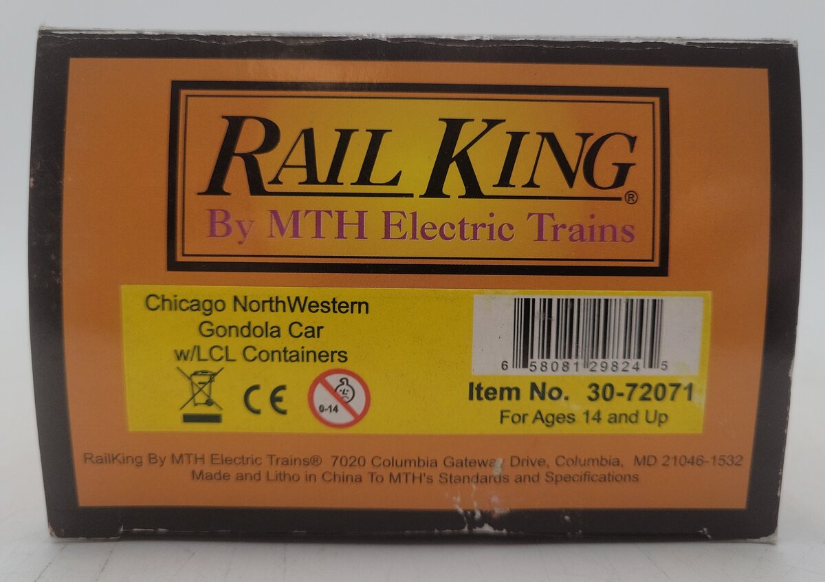 MTH 30-72071 Chicago Northwestern Gondola Car with LCL Containers LN/Box