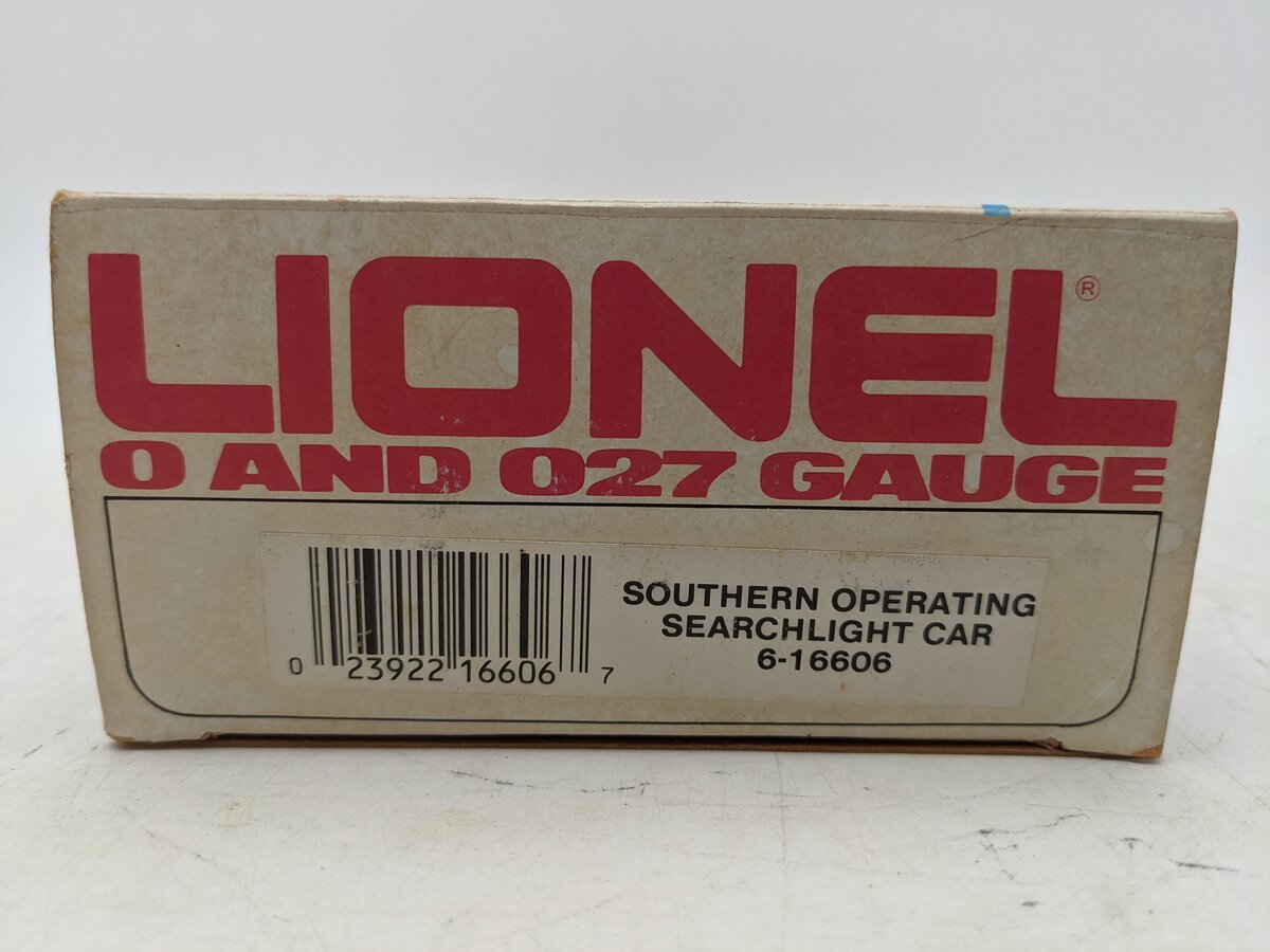 Lionel 6-16606 O Gauge Southern Operating Searchlight Car EX/Box