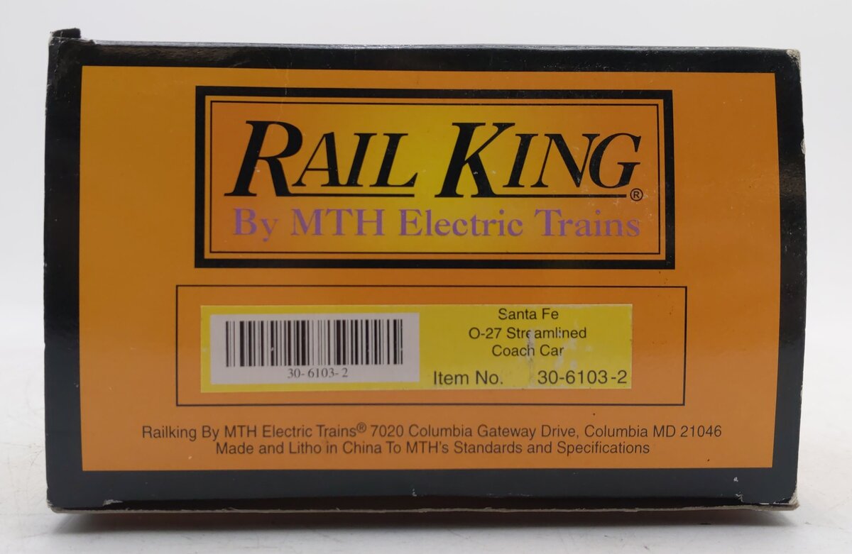 MTH 30-6103-2 O Gauge Santa Fe Streamlined Coach Car #3148 EX/Box