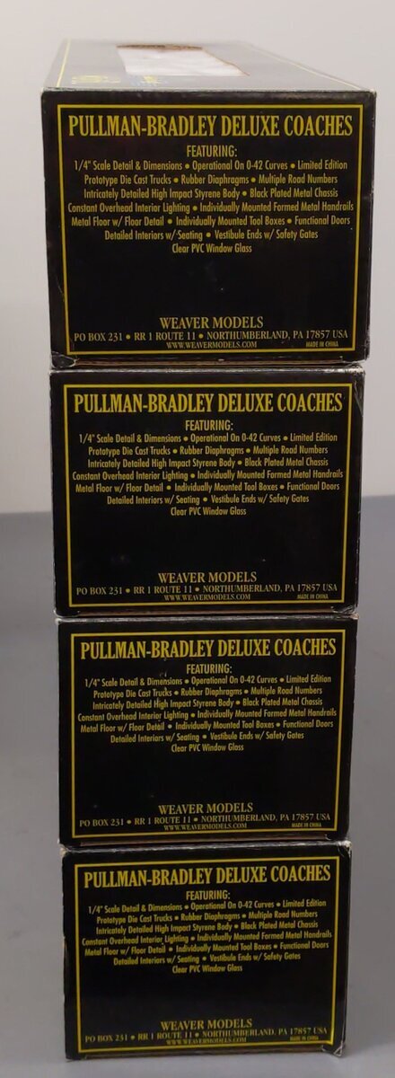 Weaver G1234S O Scale Lehigh Valley 4 Car Passenger Set (2-Rail) VG/Box