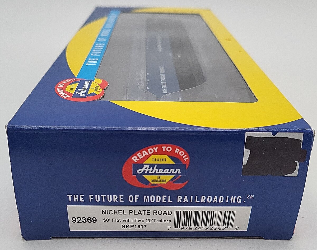 Athearn 92369 HO Scale Nickle Plate Road 50` Flat With Two 25` Trailers #1917 LN/Box
