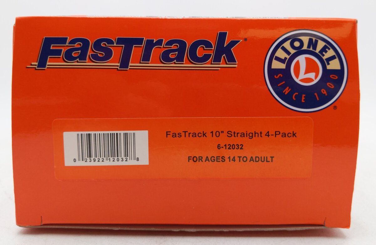 Lionel 6-12032 O Scale Straight FasTrack (Pack of 4) EX/Box