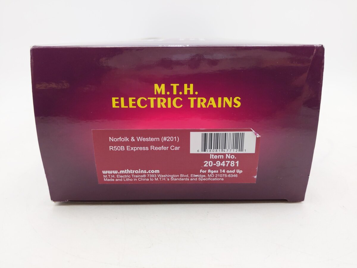 MTH 20-94781 O Norfolk & Western R50B Express Reefer Car #201 EX/Box