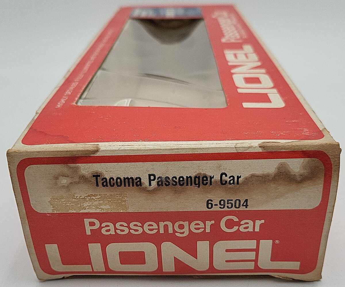 Lionel 6-9504 O Gauge Milwaukee Road "City Of Tacoma" Coach Car #9504 VG/Box