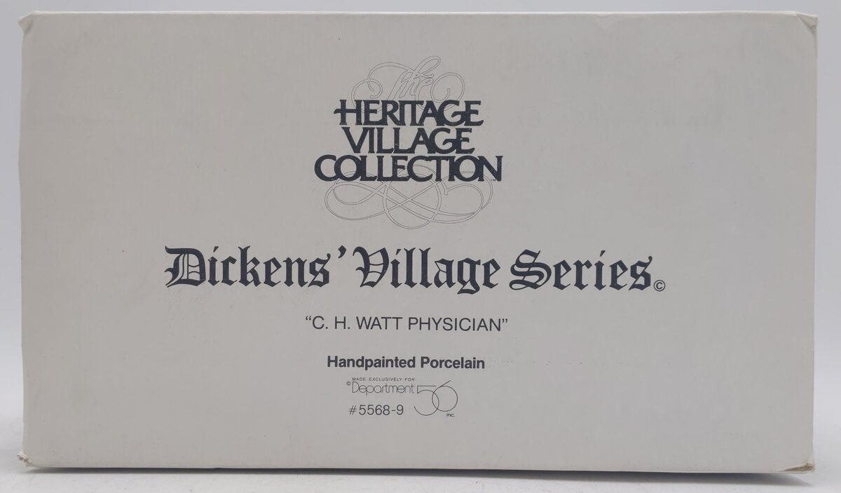 Dept 56 5568-9 Dickens Village CH Watt Physician Building EX/Box