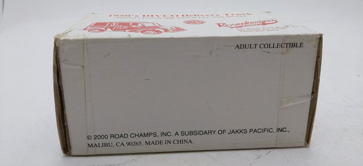 Road Champs 1950 1:43 Rosenberger's Dairies 50's Divco Delivery Truck Die Cast EX/Box