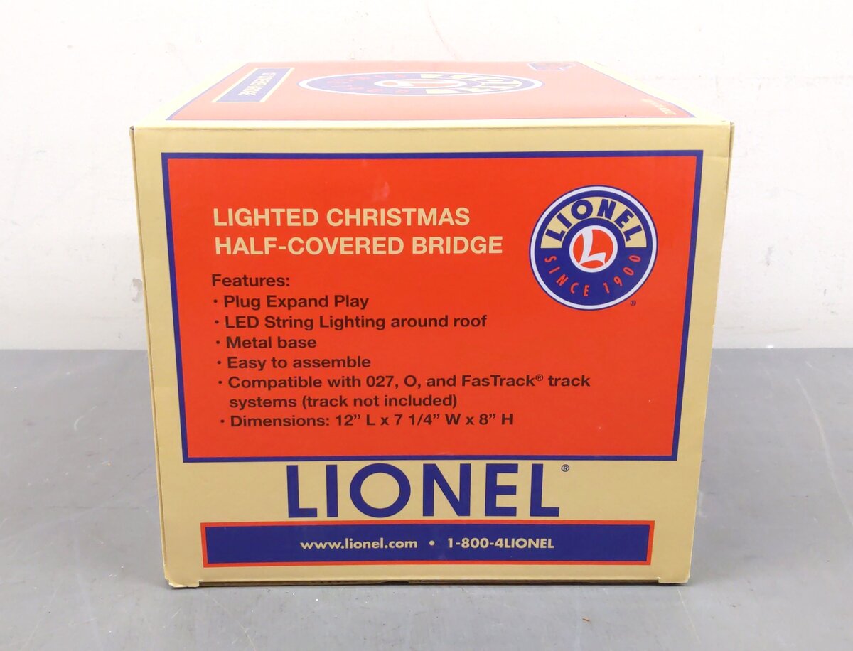 Lionel 1929090 O Lighted Christmas Half-Covered Bridge EX/Box