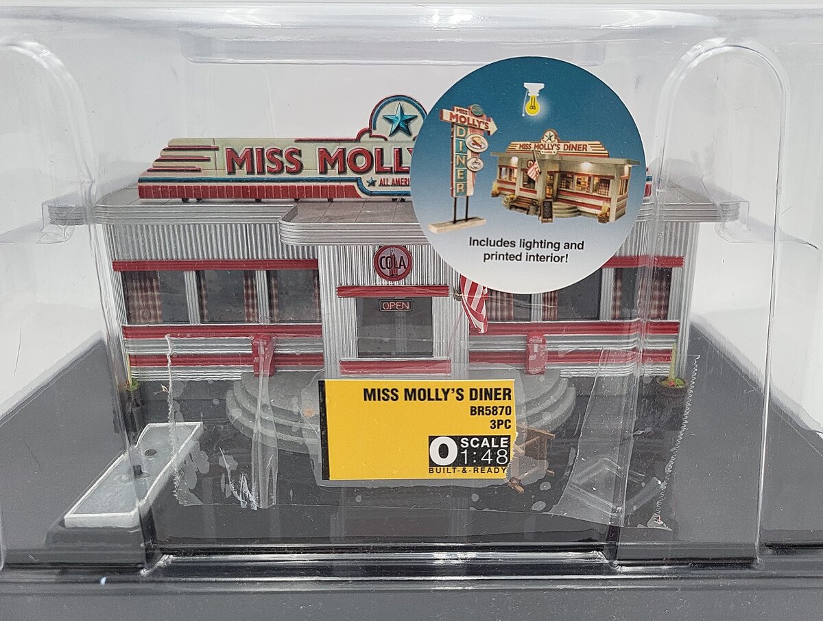 Woodland Scenics BR5870 O Built-N-Ready Miss Molly's Diner-Assembled EX/Box