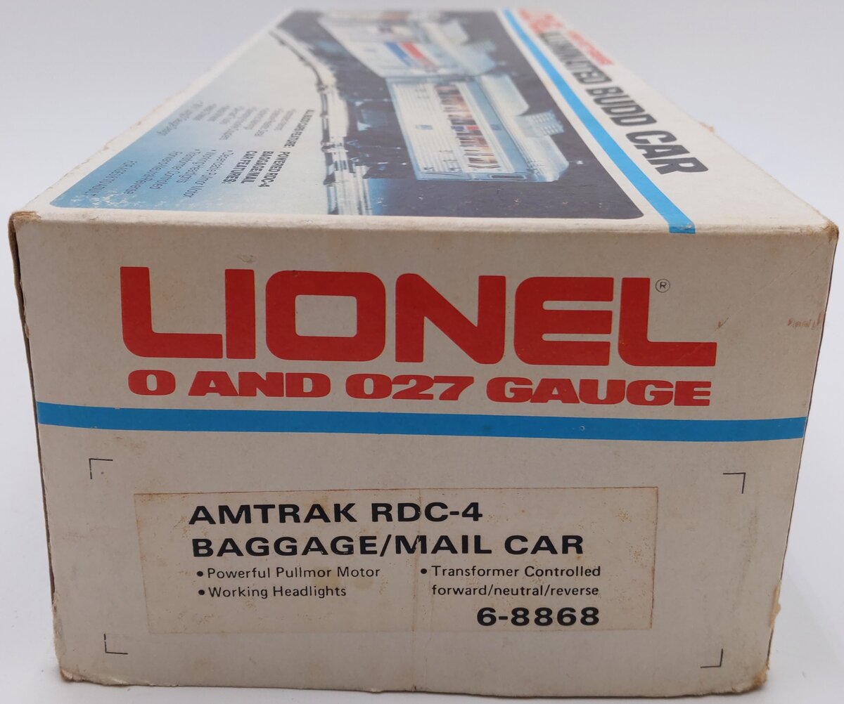Lionel 6-8868 O Gauge Amtrak RDC-4 Powered Baggage/Mail Car #8868 VG/Box