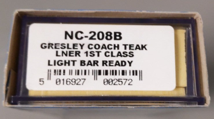 Dapol NC-208B N Scale LNER Gresley Teak 1st Class Coach Passenger Car LN/Box