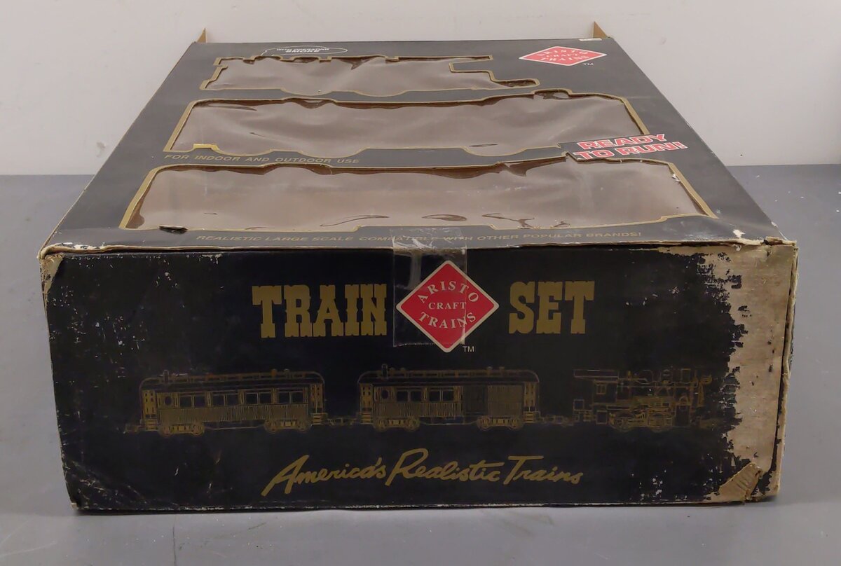 Aristo-Craft 28109 Santa Fe 0-4-0 Steam G Gauge Starter Train Set VG/Box