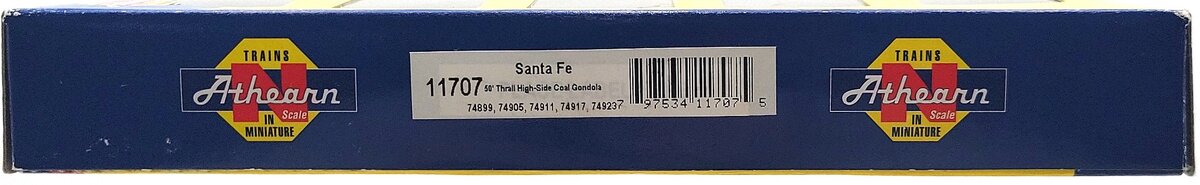 Athearn 11707 N Scale Santa Fe 50' Thrall High Side Coal Gondola (5 Pack) LN/Box