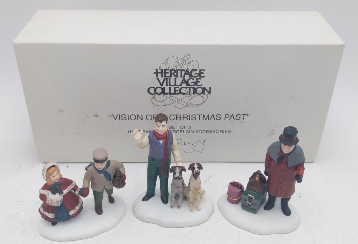 Dept 56 5817-3 Dickens Village "Vision Of A Christmas Past" Set of 3 EX/Box