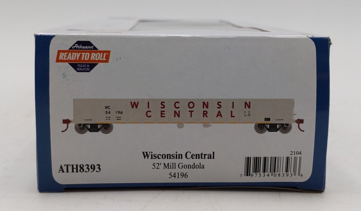 Athearn 8393 HO Wisconsin Central RTR 52' Mill Gondola #54196 LN/Box