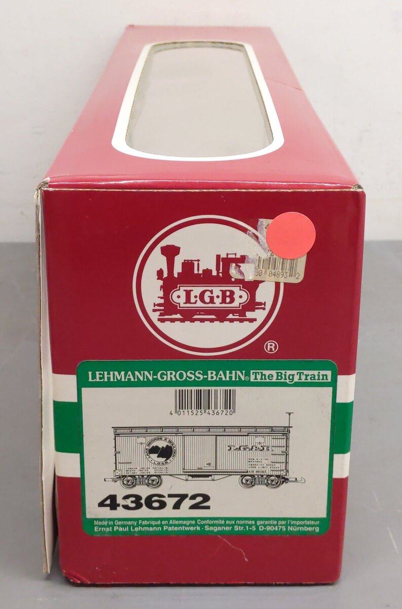 LGB 43672 G Scale Lake George & Boulder Boxcar with Sounds EX/Box