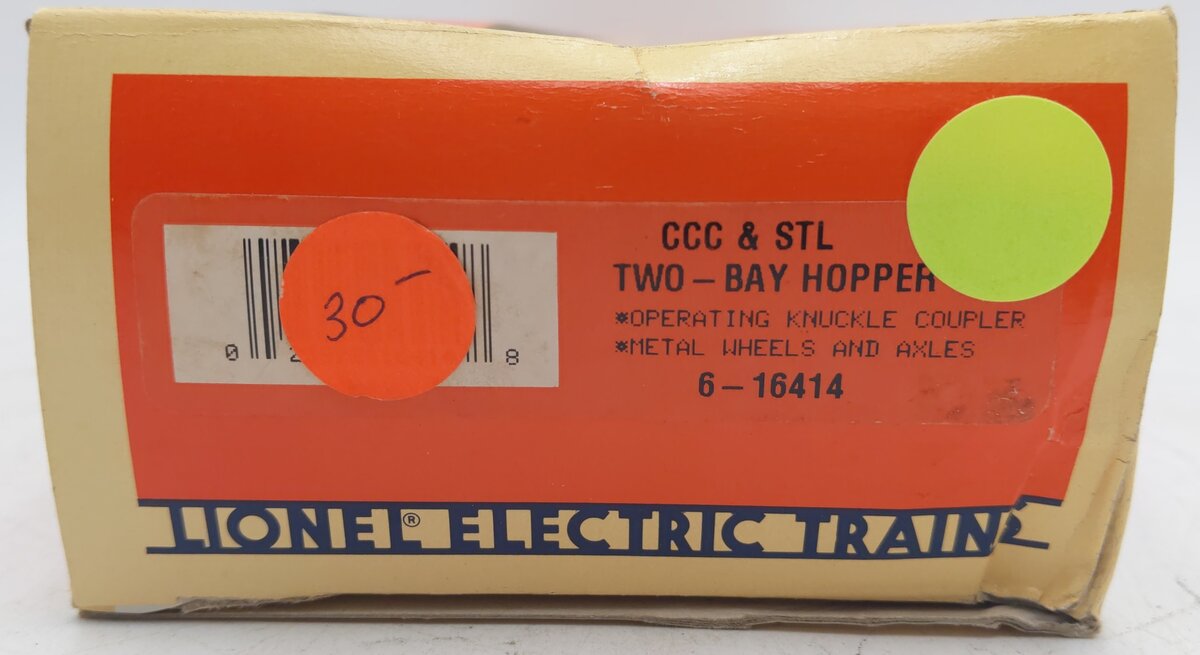 Lionel 6-16414 O Gauge Cleveland Cincinnati Chicago & St. Louis 2-Bay Hopper Car LN/Box