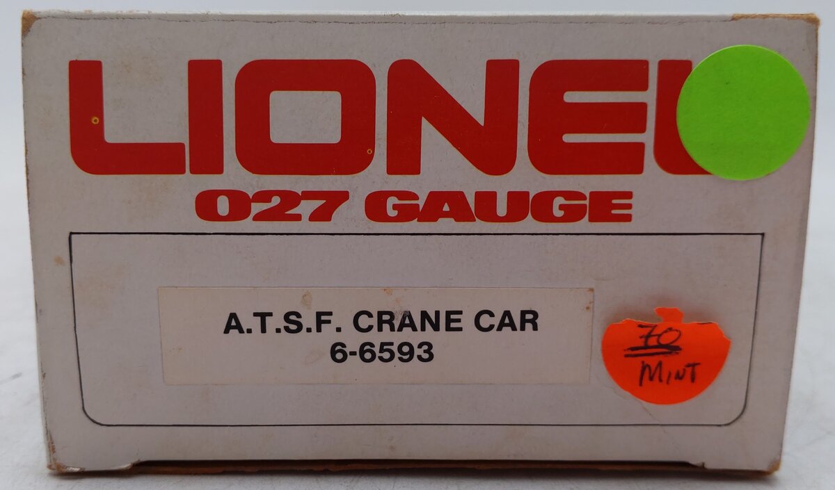 Lionel 6-6593 O AT&SF Crane Car EX/Box