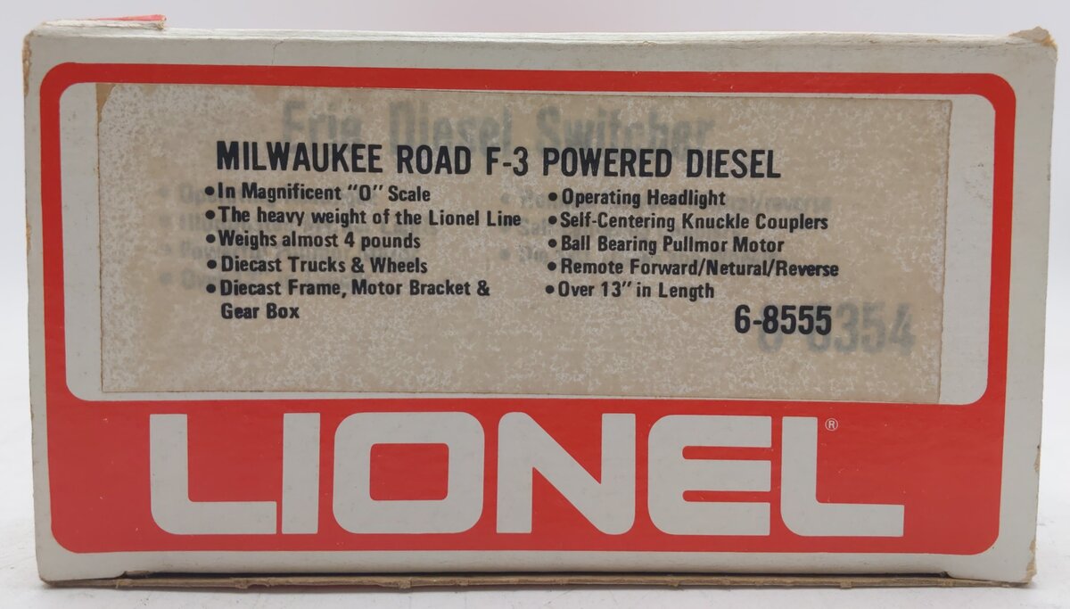 Lionel 6-8555 O Gauge Milwaukee Road F-3 Powered A Unit Diesel Locomotive EX/Box