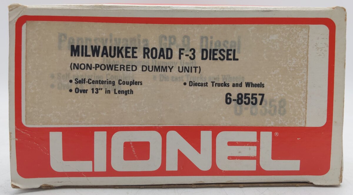 Lionel 6-8557 O Milwaukee Road F3 A Non-Powered Diesel Locomotive #8557 EX/Box
