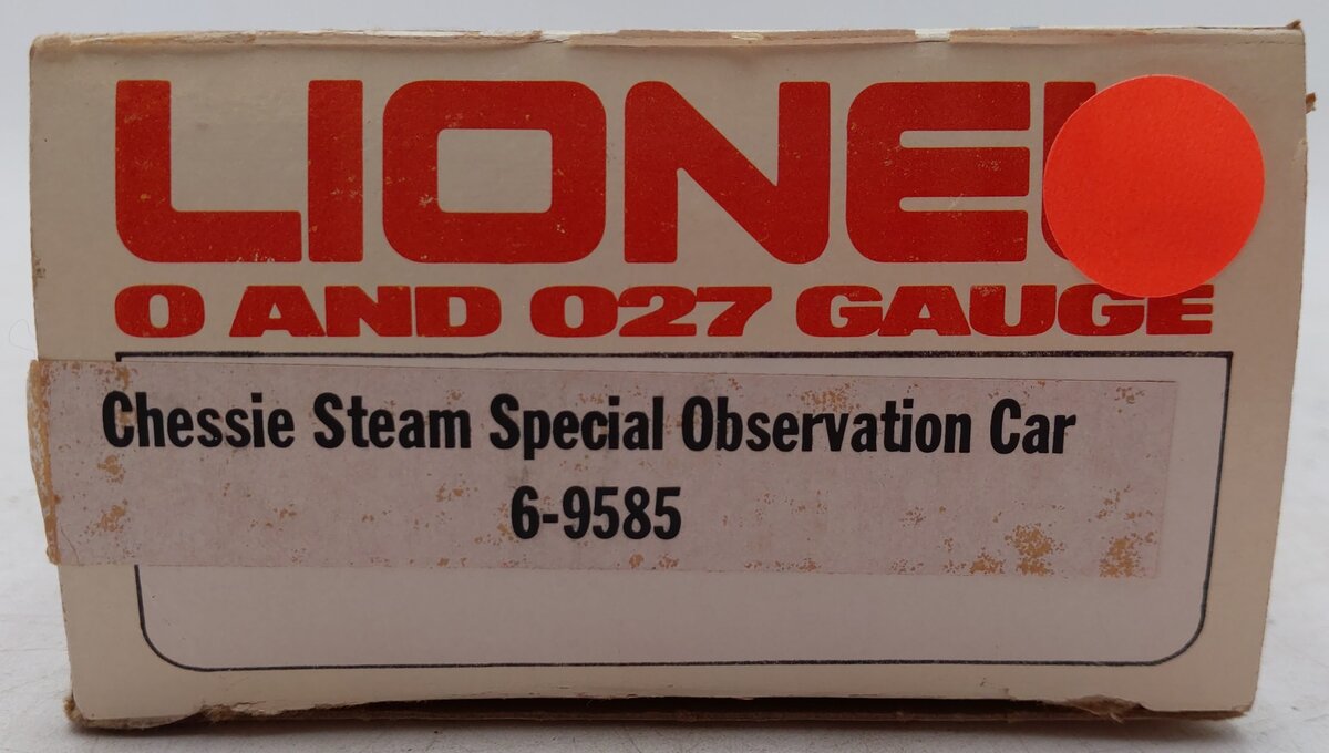 Lionel 6-9585 O Gauge Chessie Steam Special Observation Car #9585 EX/Box