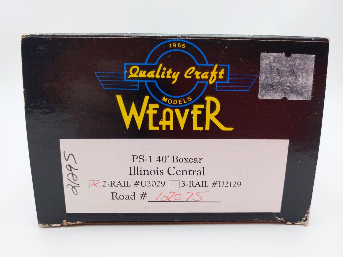 Weaver U2029 O Scale Illinois Central PS-1 40' Boxcar #12075 (2-Rail) EX/Box