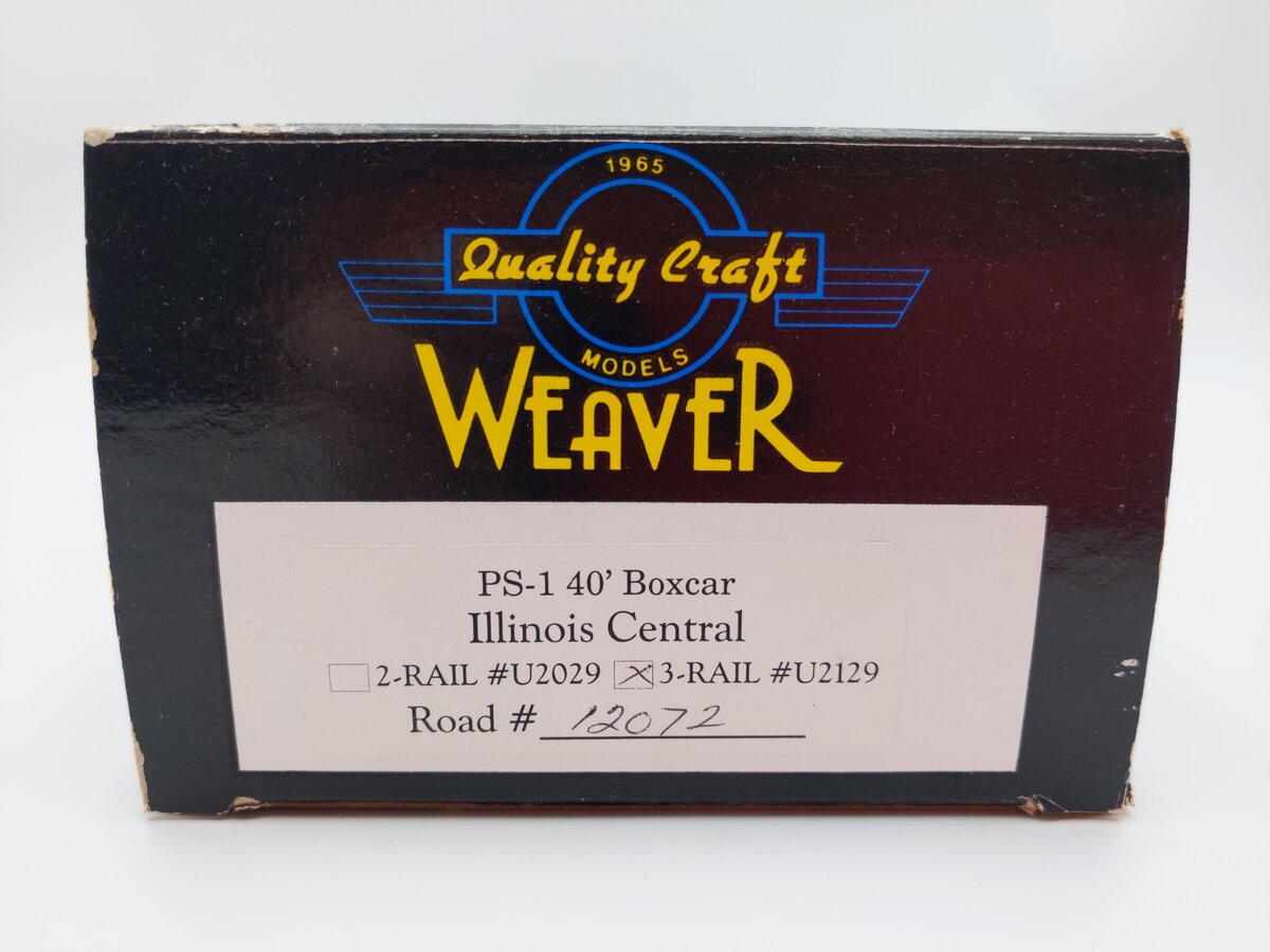 Weaver U2129 O Scale O Scale Illinois Central PS-1 40' Boxcar #12075 (2-Rail) EX/Box