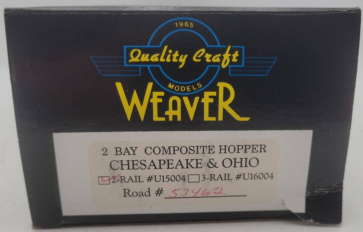 Weaver U15004 O Gauge Chesapeake & Ohio 2-Rail Hopper Car #53462 EX/Box